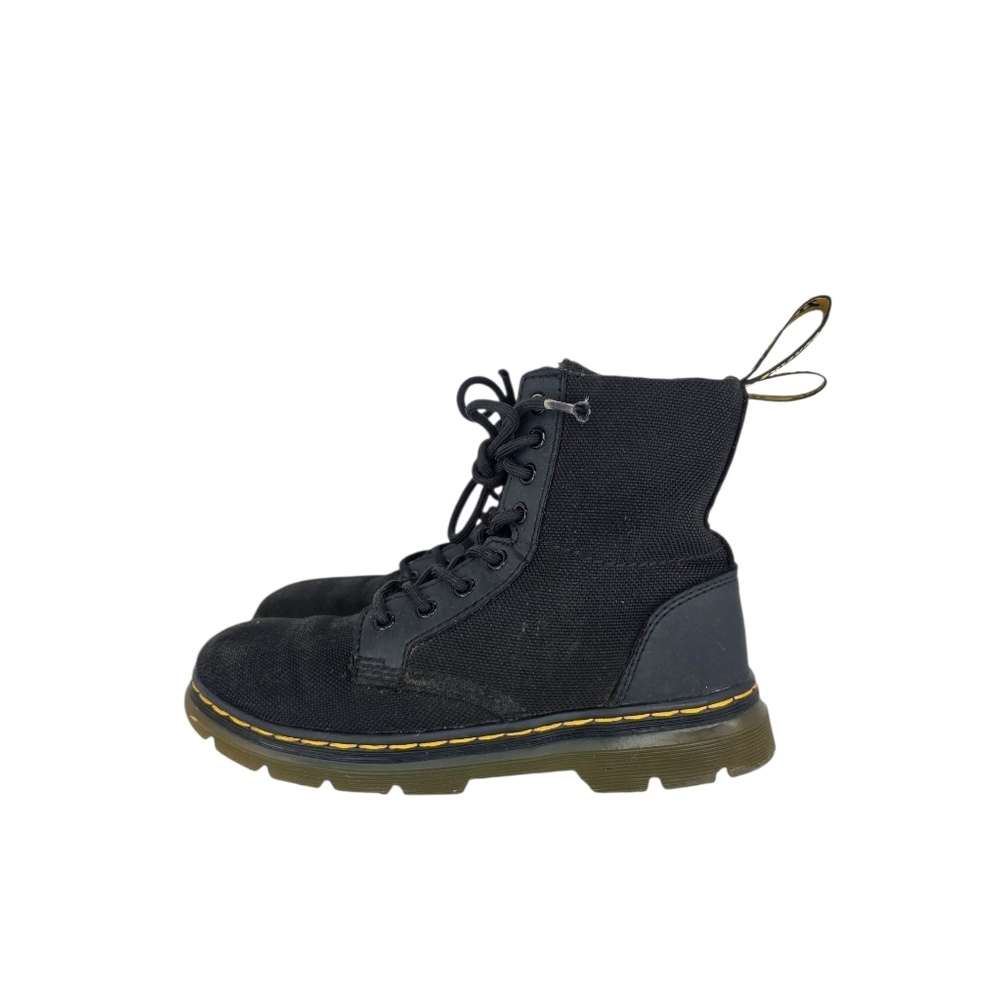 Dr. Martens Junior Comb KIDS Black Tough Poly Combat Ankle Boots Zip Up‎ Size 1